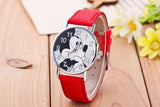 Woman Watch New  Mickey Mouse Pattern Fashion Quartz  Casual Cartoon Leather