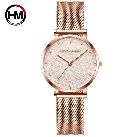 Woman Watch Top Brand Luxury Japan Quartz Movement Stainless Steel Sliver White Dial Waterproof