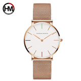 Woman Watch Top Brand Luxury Japan Quartz Movement Stainless Steel Sliver White Dial Waterproof