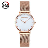 Woman Watch Top Brand Luxury Japan Quartz Movement Stainless Steel Sliver White Dial Waterproof