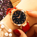 Woman Watch Fashion   Best Sell Star Sky Dial Clock Luxury Rose Gold   Bracelet Quartz