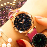 Woman Watch Fashion   Best Sell Star Sky Dial Clock Luxury Rose Gold   Bracelet Quartz