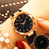 Woman Watch Fashion   Best Sell Star Sky Dial Clock Luxury Rose Gold   Bracelet Quartz