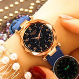 Woman Watch Fashion   Best Sell Star Sky Dial Clock Luxury Rose Gold   Bracelet Quartz