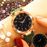 Woman Watch Fashion   Best Sell Star Sky Dial Clock Luxury Rose Gold   Bracelet Quartz