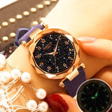 Woman Watch Fashion   Best Sell Star Sky Dial Clock Luxury Rose Gold   Bracelet Quartz