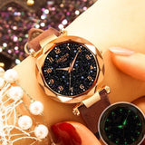 Woman Watch Fashion   Best Sell Star Sky Dial Clock Luxury Rose Gold   Bracelet Quartz