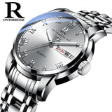 Woman Watch Business Waterproof Clock Auto Date Silver Steel