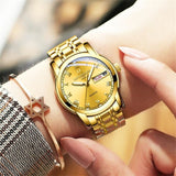 Woman Watch Business Waterproof Clock Auto Date Silver Steel