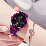 Woman Watch Luxury Purple Vibrato Ladies  Starry Sky Magnetic