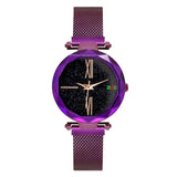 Woman Watch Luxury Purple Vibrato Ladies  Starry Sky Magnetic