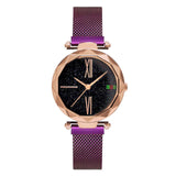 Woman Watch Luxury Purple Vibrato Ladies  Starry Sky Magnetic