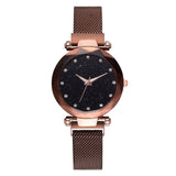 Woman Watch Luxury Mesh Magnet Buckle Starry Quartz