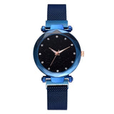 Woman Watch Luxury Mesh Magnet Buckle Starry Quartz