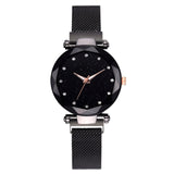 Woman Watch Luxury Mesh Magnet Buckle Starry Quartz