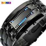 Man Watch Fashion Creative Sport ,Stainless Steel Strap LED Display , 5Bar Waterproof Digital Watch