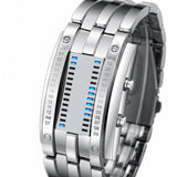 Man Watch Fashion Creative Sport ,Stainless Steel Strap LED Display , 5Bar Waterproof Digital Watch
