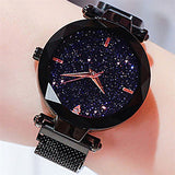 Woman Watch Luxury Rose Gold Starry Sky Magnetic Mesh Band Quartz Wristwatch Diamond Watches