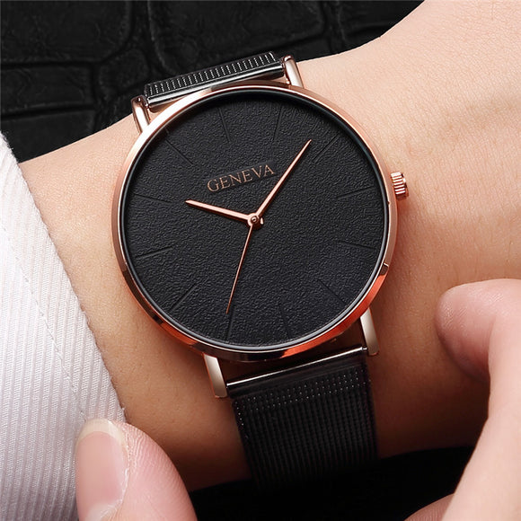 Woman Watch New Ultra-thin  2019 Lover's Luxury Saat Rose Gold Mesh Stainless Steel