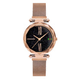 Woman Watch Luxury Rose Gold   Magnet Starry sky Wrist
