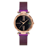 Woman Watch Luxury Rose Gold   Magnet Starry sky Wrist