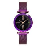 Woman Watch Luxury Rose Gold   Magnet Starry sky Wrist