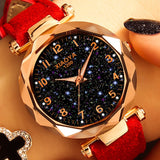 Woman Watch  2019 Best Sell Star Sky Dial Luxury Rose Gold Women's Bracelet Quartz Wrist