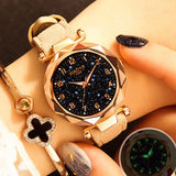 Woman Watch  2019 Best Sell Star Sky Dial Luxury Rose Gold Women's Bracelet Quartz Wrist