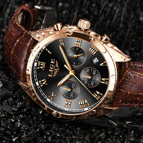 Man Watch 2019  Top Brand Luxury Waterproof Quartz Clock   Leather Sport Wrist