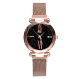 Woman Watch Luxury Rose Gold  Minimalism Starry sky Magnet Buckle Fashion Casual