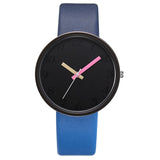 Woman Watch Gray Contrast Leather Quartz  s Lovers Unisex Casual   Wrist Watch