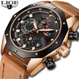 Man Watch  Top Brand Luxury Quartz Gold   Casual Leather Military Waterproof Sport
