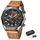 Man Watch  Top Brand Luxury Quartz Gold   Casual Leather Military Waterproof Sport
