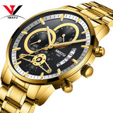 Man Watch Gold And Black  Top Brand Luxury Sports  2019