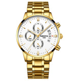 Man Watch Gold And Black  Top Brand Luxury Sports  2019