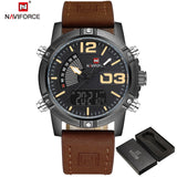 Man Watch 2019 Fashion Sport ,Men Quartz Analog Date, Leather Military, Waterproof,