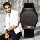 Man Watch Luxury Fashion Large Dial Military Quartz   Leather Sport Watches
