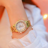 Woman Watch 2019 Luxury Brand lady Crystal   Fashion Rose Gold Quartz