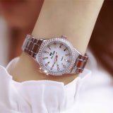 Woman Watch 2019 Luxury Brand lady Crystal   Fashion Rose Gold Quartz