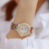 Woman Watch 2019 Luxury Brand lady Crystal   Fashion Rose Gold Quartz