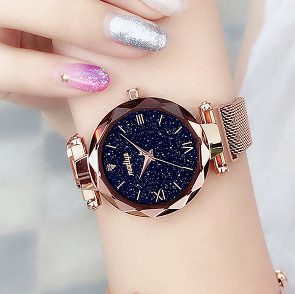 Woman Watch Luxury  Magnetic Starry Sky Female Clock Quartz Wristwatch Fashion Ladies Wrist