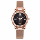 Woman Watch Best Selling Fashion  Rose Gold   Starry Sky Ladies Dress Quartz Flower Surface