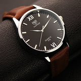 Man Watch 2019 Yazole Simple Hook Needle Business Roman Scale Male Soft Leather Quartz Watches