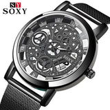 Man Watch 2019 Skeleton Wrist   Simple Style Mesh Belt   Unisex Quartz Hollow