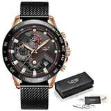 Man Watch 2019 New Blue Casual Mesh Belt Fashion Quartz Gold  Top Brand Luxury , Waterproof