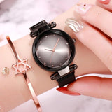 Woman Watch Best Selling  Mesh Magnet Buckle Starry Sky  Casual Luxury Ladies Geometric Surface Quartz