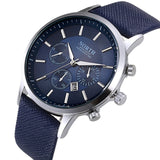Man Watch Top Luxury Brand Reloj Hombre Business Quartz  Blue WristWatches Military Sports