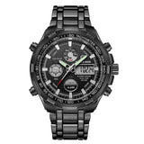 Man Watch Luxury Brand Waterproof Military Sport   Silver Steel Digital Quartz Analog