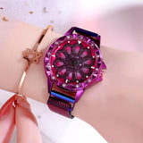 Woman Watch Best Selling  Mesh Magnet Buckle Lucky Flower   Luxury Ladies