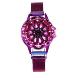 Woman Watch Best Selling  Mesh Magnet Buckle Lucky Flower   Luxury Ladies